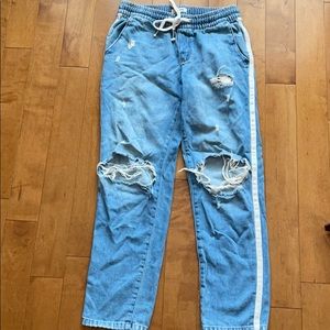 blue ripped Garage pants